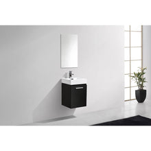 Bliss 16" Black Wall Mount Modern Bathroom Vanity