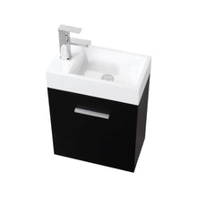 Bliss 18" Black Wall Mount Modern Bathroom Vanity