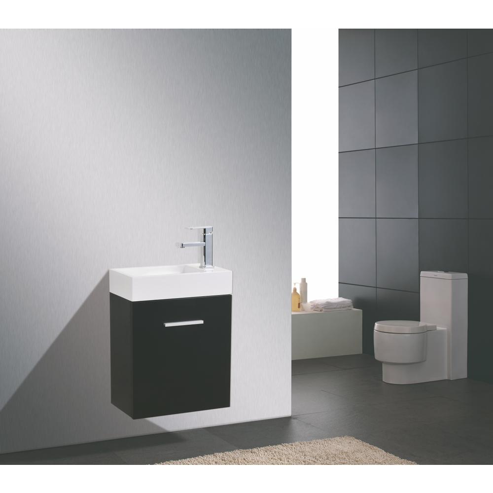 Bliss 18" Black Wall Mount Modern Bathroom Vanity