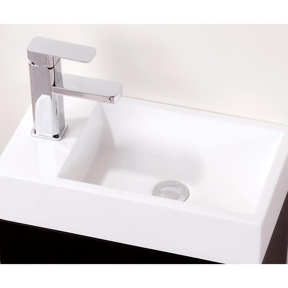 Bliss 18" Black Wall Mount Modern Bathroom Vanity