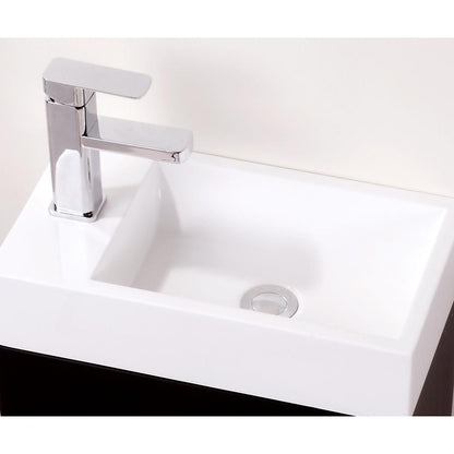 Bliss 18" Black Wall Mount Modern Bathroom Vanity