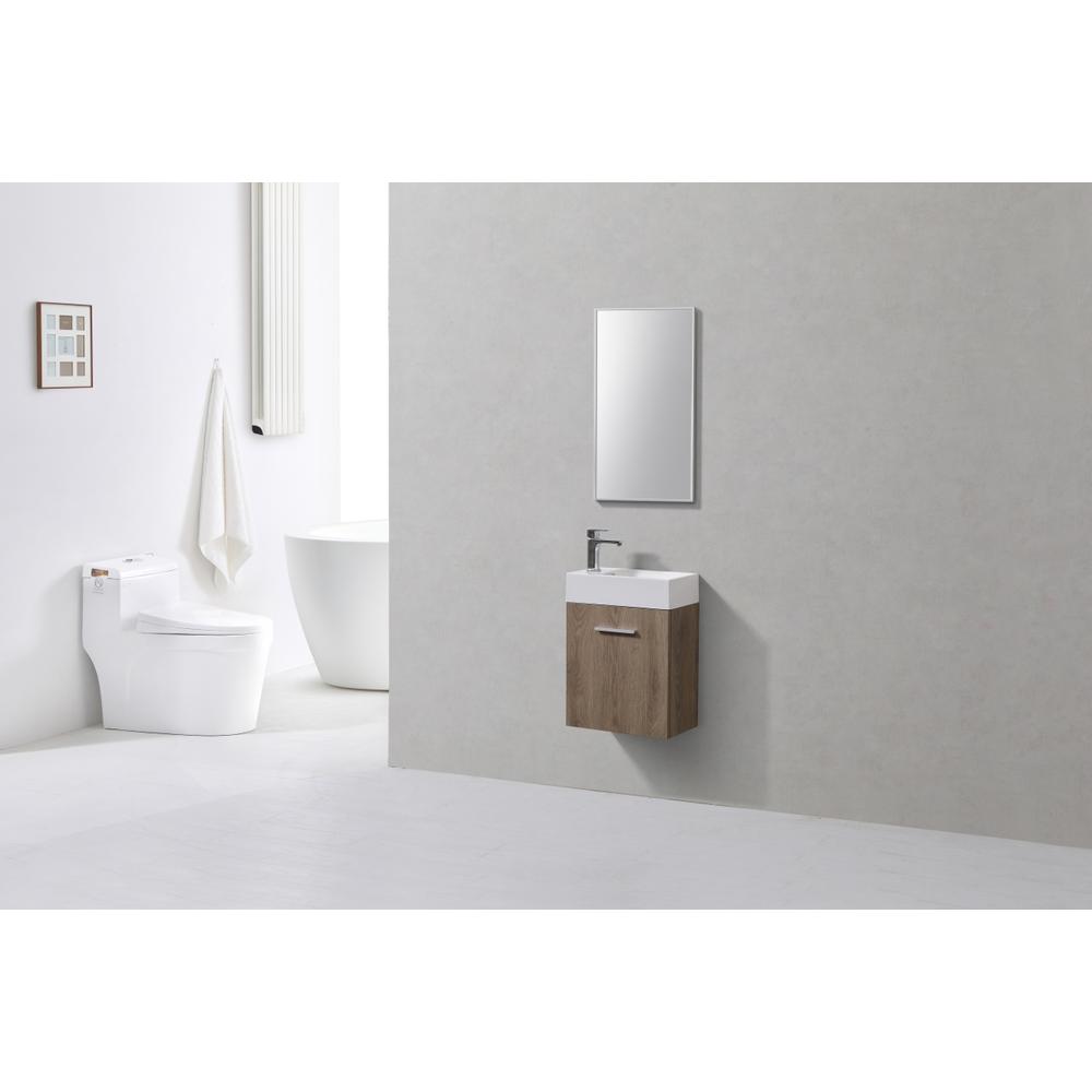 Bliss 18" Butternut Wall Mount Modern Bathroom Vanity