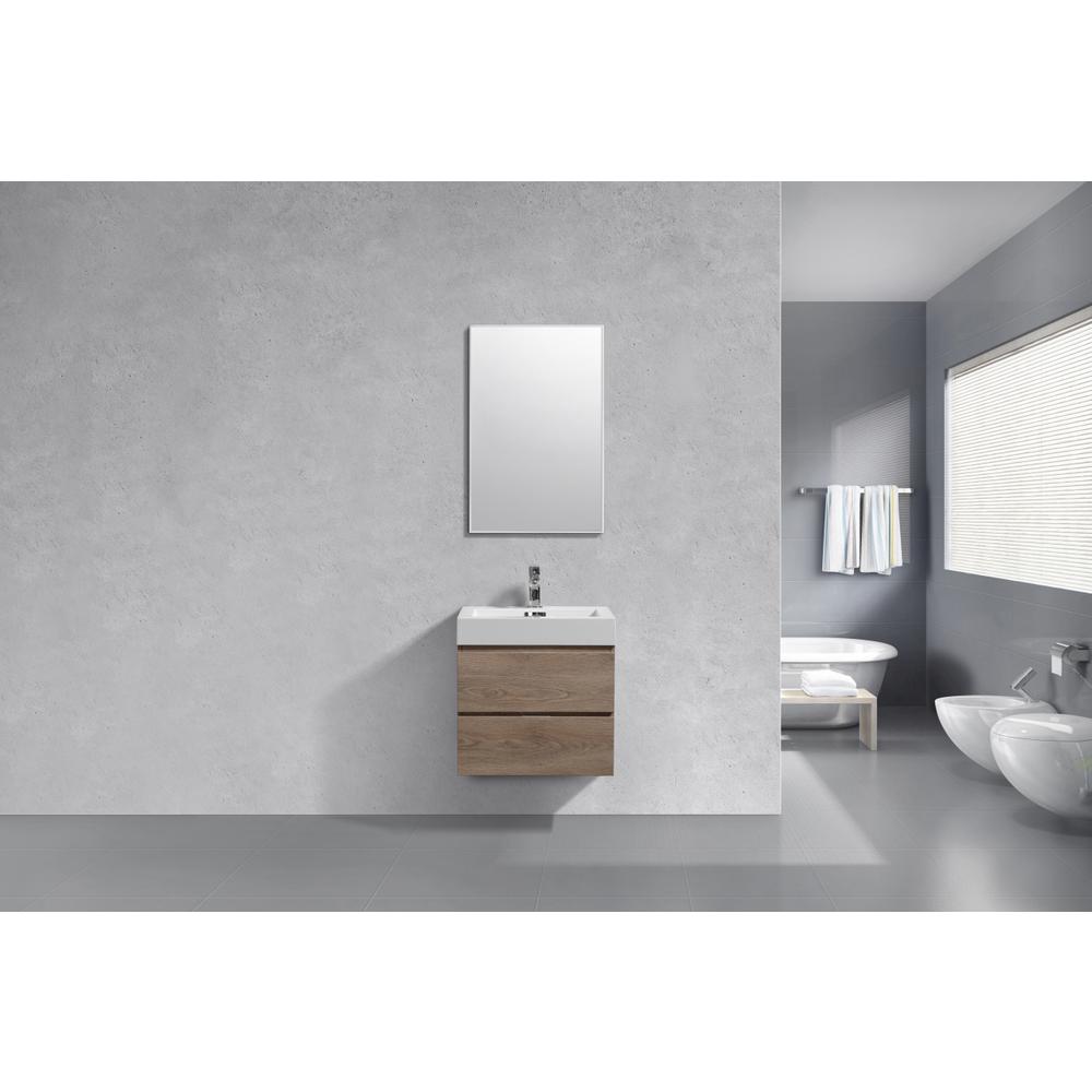 Bliss 24" Butternut Wall Mount Modern Bathroom Vanity