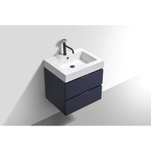 Bliss 24" Blue  Wall Mount Modern Bathroom Vanity