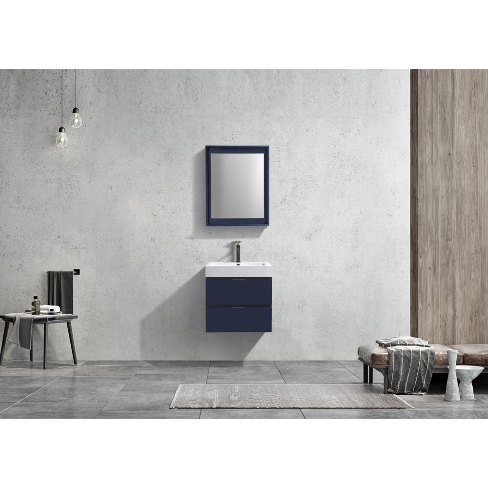 Bliss 24" Blue  Wall Mount Modern Bathroom Vanity