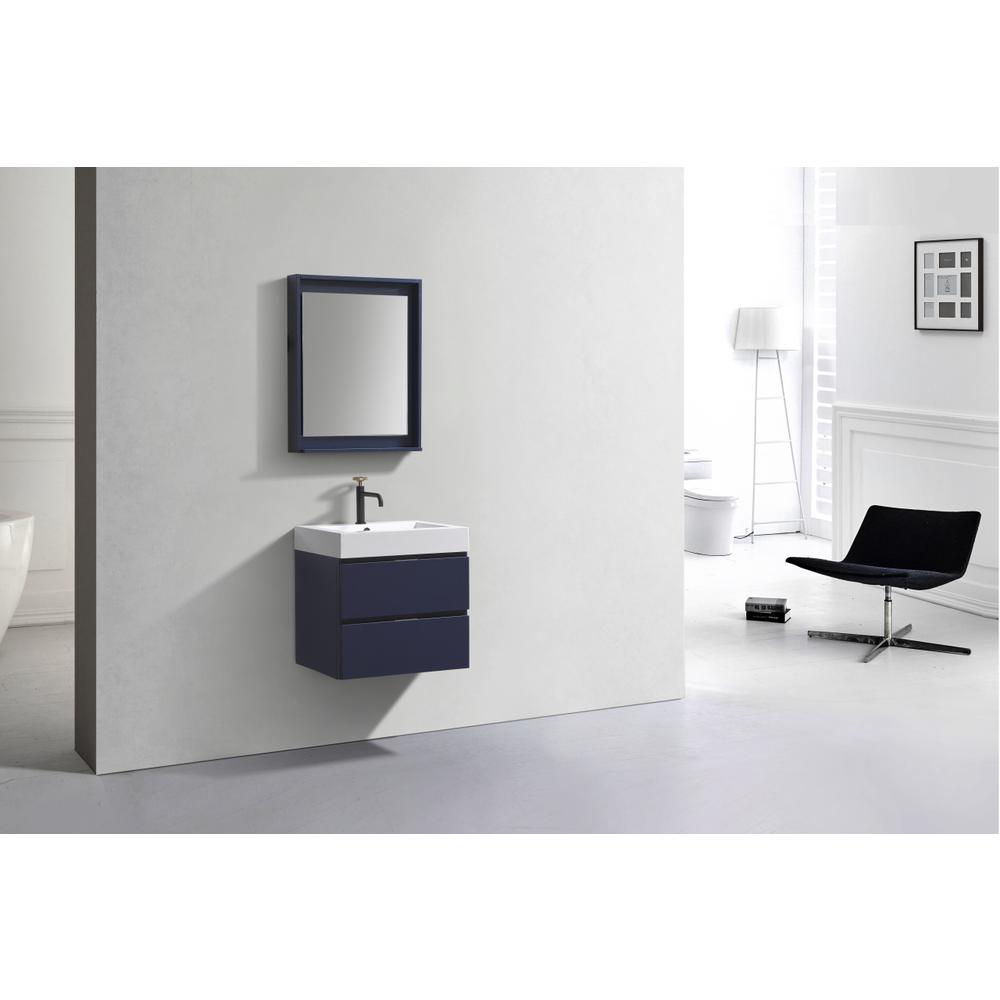 Bliss 24" Blue  Wall Mount Modern Bathroom Vanity