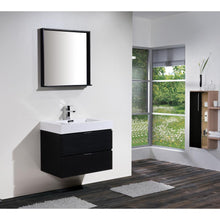 Bliss 30" Black Wall Mount Modern Bathroom Vanity