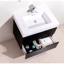 Bliss 30" Black Wall Mount Modern Bathroom Vanity