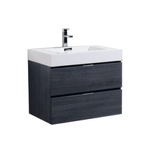 Bliss 30" Gray Oak Wall Mount Modern Bathroom Vanity