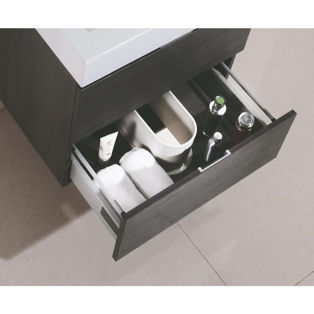 Bliss 30" Gray Oak Wall Mount Modern Bathroom Vanity