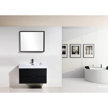 Bliss 36" Black Wall Mount Modern Bathroom Vanity