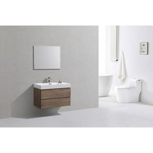 Bliss 36" Butternut Wall Mount Modern Bathroom Vanity