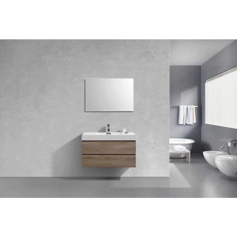 Bliss 40" Butternut Wall Mount Modern Bathroom Vanity