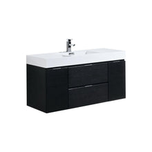 Bliss 48" Black Wall Mount Modern Bathroom Vanity
