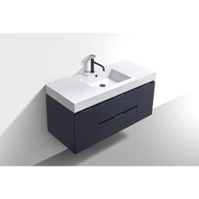 Bliss 48" Blue  Wall Mount Modern Bathroom Vanity