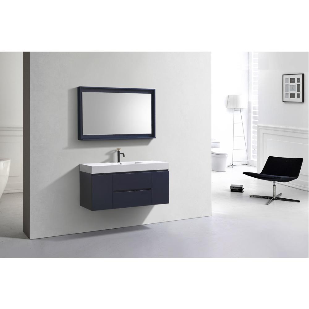 Bliss 48" Blue  Wall Mount Modern Bathroom Vanity