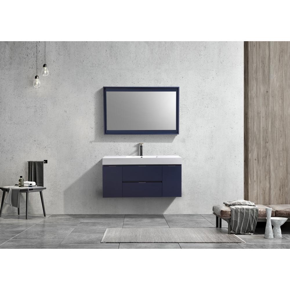 Bliss 48" Blue  Wall Mount Modern Bathroom Vanity