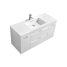 Bliss 48" High Gloss White Wall Mount Modern Bathroom Vanity