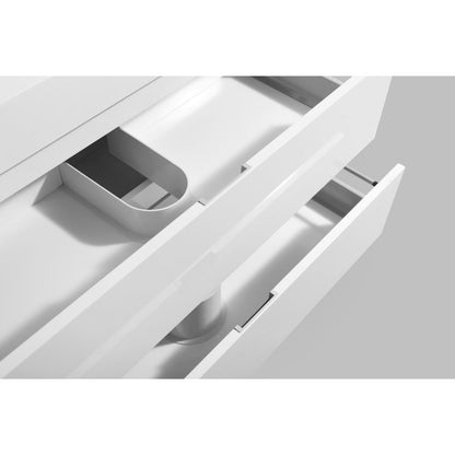 Bliss 48" High Gloss White Wall Mount Modern Bathroom Vanity