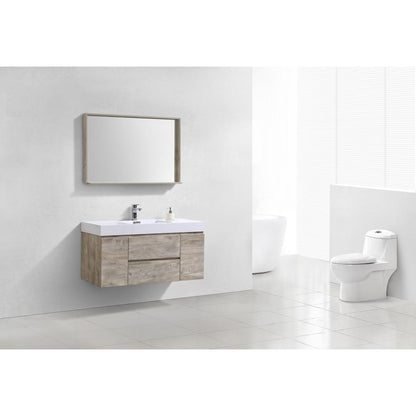 Bliss 48" Nature Wood Wall Mount Modern Bathroom Vanity