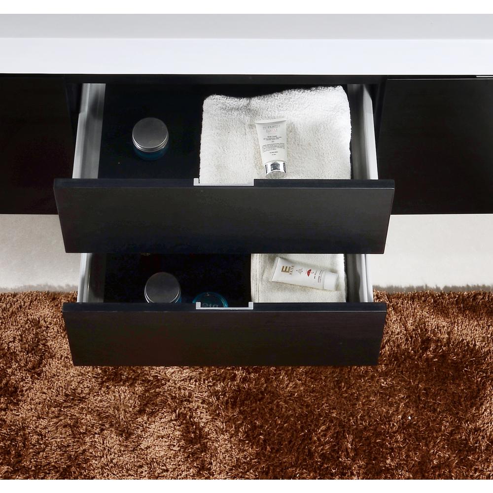 Bliss 60" Double  Sink Black Wall Mount Modern Bathroom Vanity