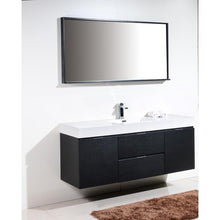 Bliss 60" Single Sink Black Wall Mount Modern Bathroom Vanity