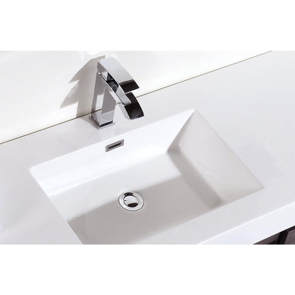 Bliss 60" Single Sink Gray Oak Wall Mount Modern Bathroom Vanity