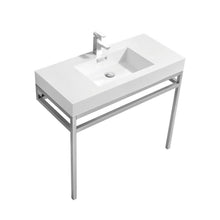 Haus 36" Stainless Steel Console w/ White Acrylic Sink - Chrome