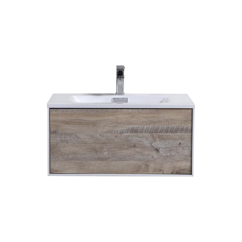 Divario 30" Nature Wood Wall Mount Modern Bathroom Vanity