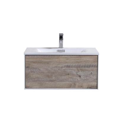 Divario 30" Nature Wood Wall Mount Modern Bathroom Vanity