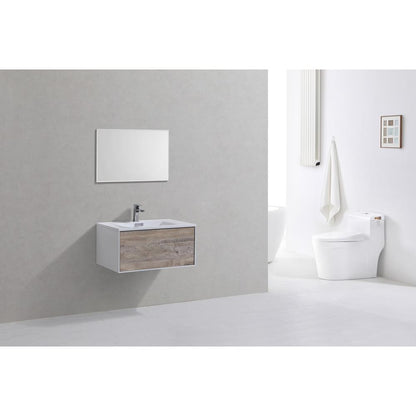 Divario 30" Nature Wood Wall Mount Modern Bathroom Vanity