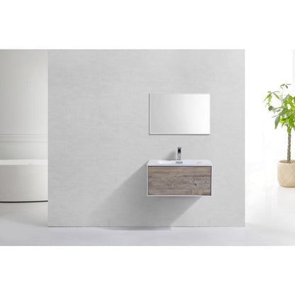 Divario 30" Nature Wood Wall Mount Modern Bathroom Vanity