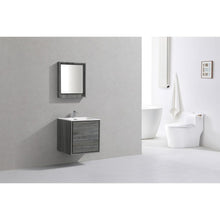 DeLusso 24" Ocean Gray Wall Mount Modern Bathroom Vanity
