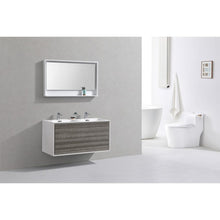 DeLusso 48" Double Sink  Ash Gray Wall Mount Modern Bathroom Vanity