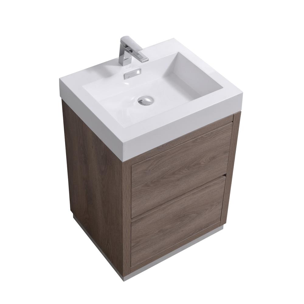 Bliss 24" Butternut Free Standing Modern Bathroom Vanity