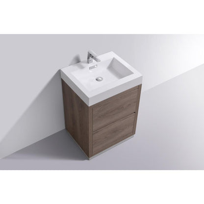 Bliss 24" Butternut Free Standing Modern Bathroom Vanity