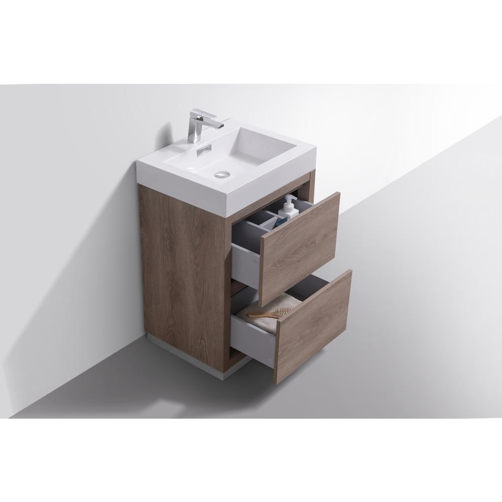 Bliss 24" Butternut Free Standing Modern Bathroom Vanity