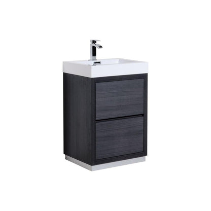 Bliss 24" Gray Oak Free Standing Modern Bathroom Vanity