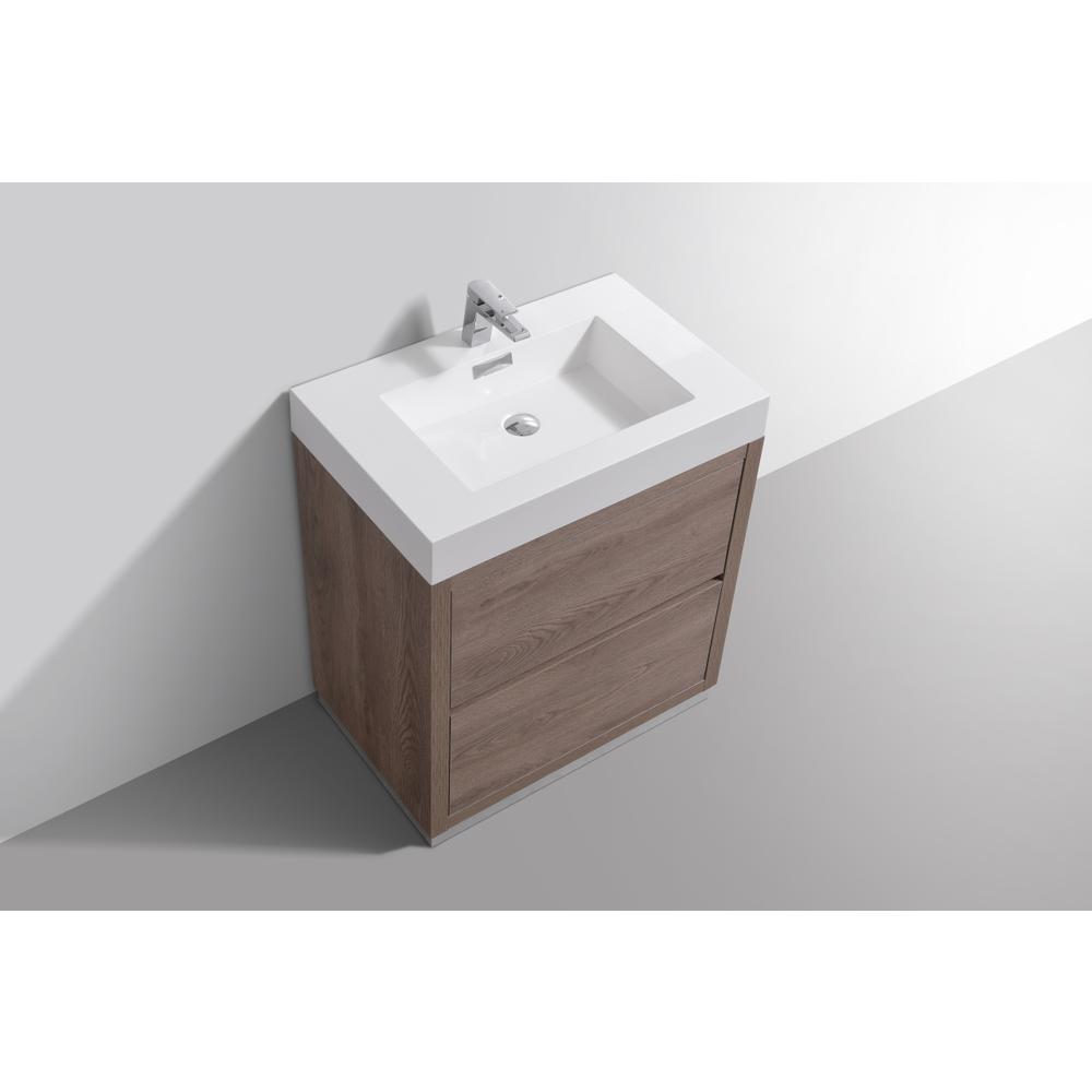 Bliss 30" Butternut  Free Standing Modern Bathroom Vanity