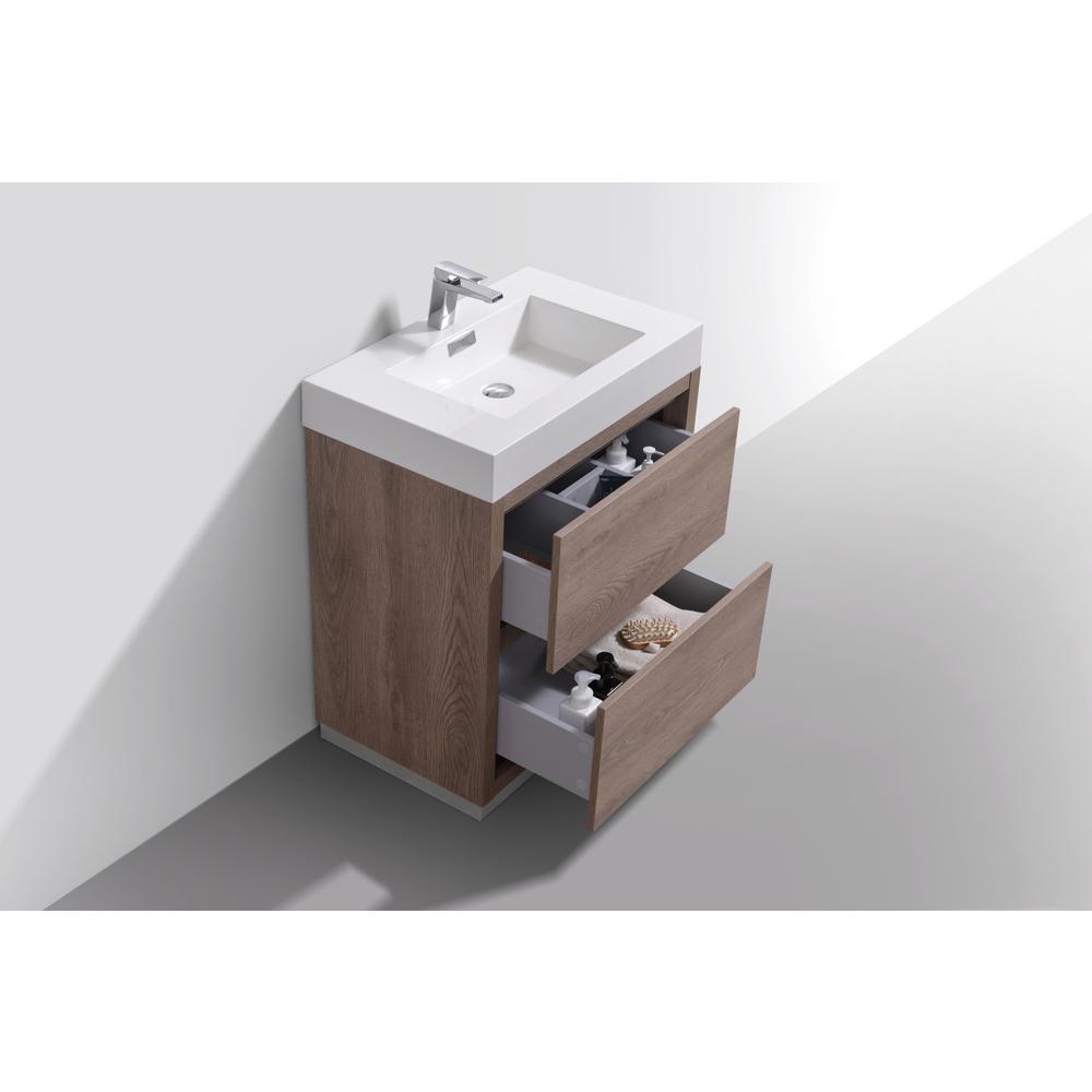 Bliss 30" Butternut  Free Standing Modern Bathroom Vanity