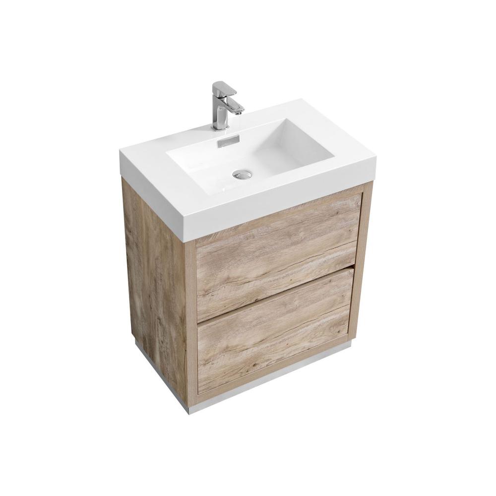 Bliss 30" Nature Wood Free Standing Modern Bathroom Vanity