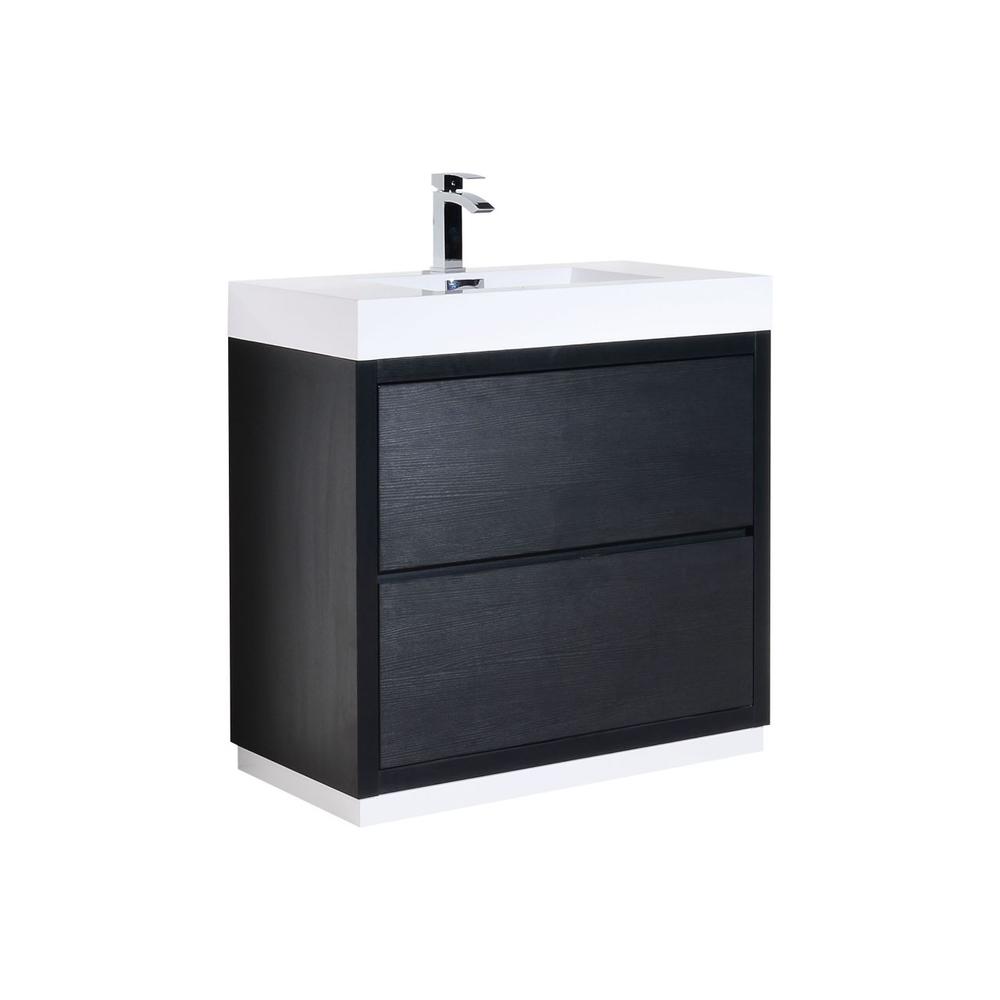 Bliss 36" Black Free Standing Modern Bathroom Vanity