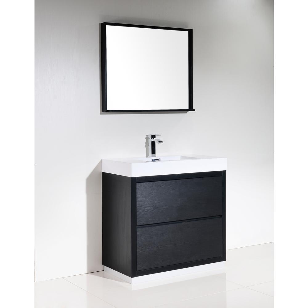 Bliss 36" Black Free Standing Modern Bathroom Vanity