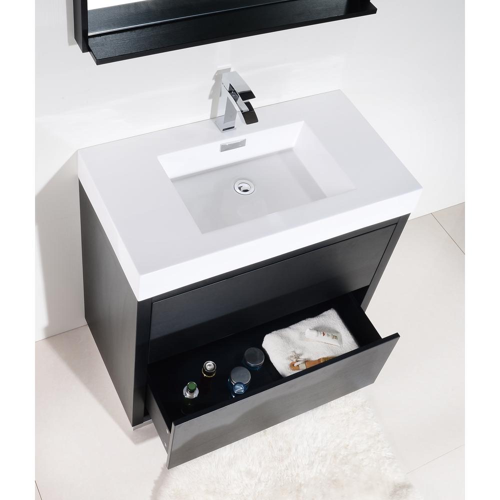 Bliss 36" Black Free Standing Modern Bathroom Vanity
