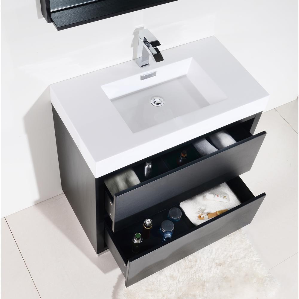 Bliss 36" Black Free Standing Modern Bathroom Vanity