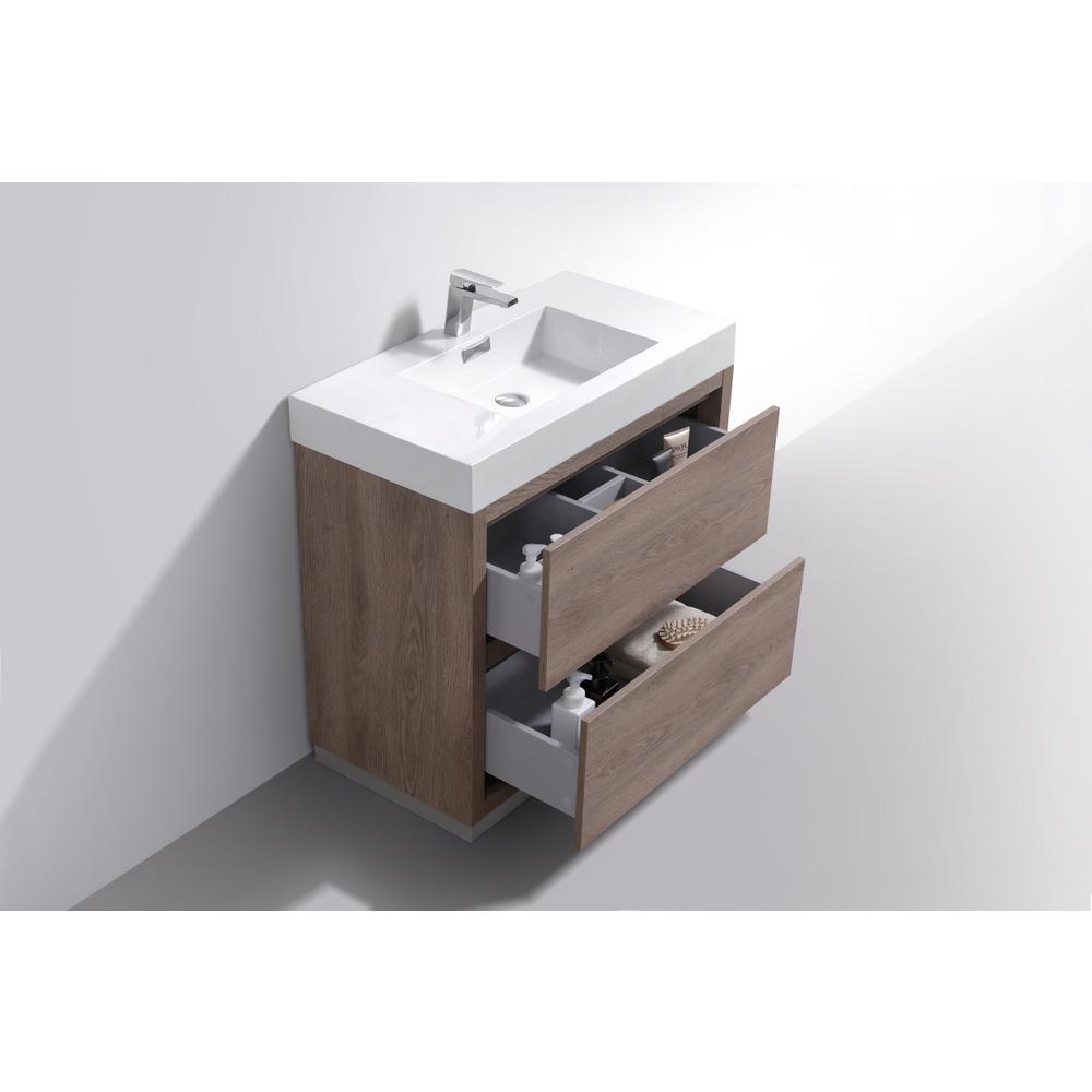 Bliss 36" Butternut  Free Standing Modern Bathroom Vanity