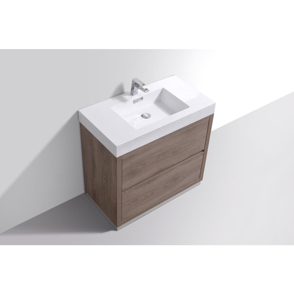 Bliss 36" Butternut  Free Standing Modern Bathroom Vanity