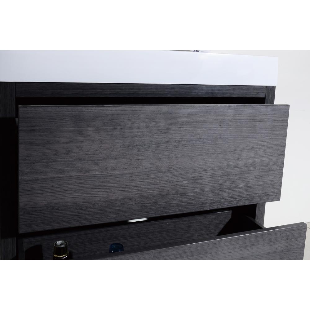 Bliss 36" Gray Oak Free Standing Modern Bathroom Vanity