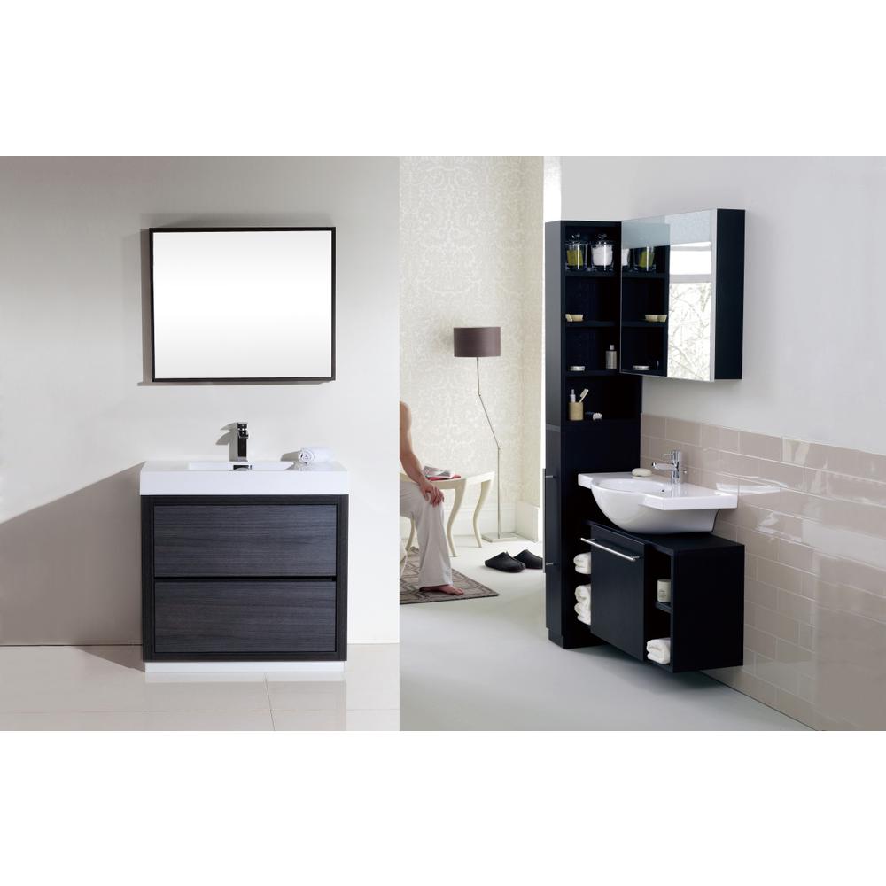 Bliss 36" Gray Oak Free Standing Modern Bathroom Vanity