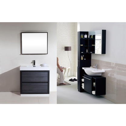 Bliss 36" Gray Oak Free Standing Modern Bathroom Vanity